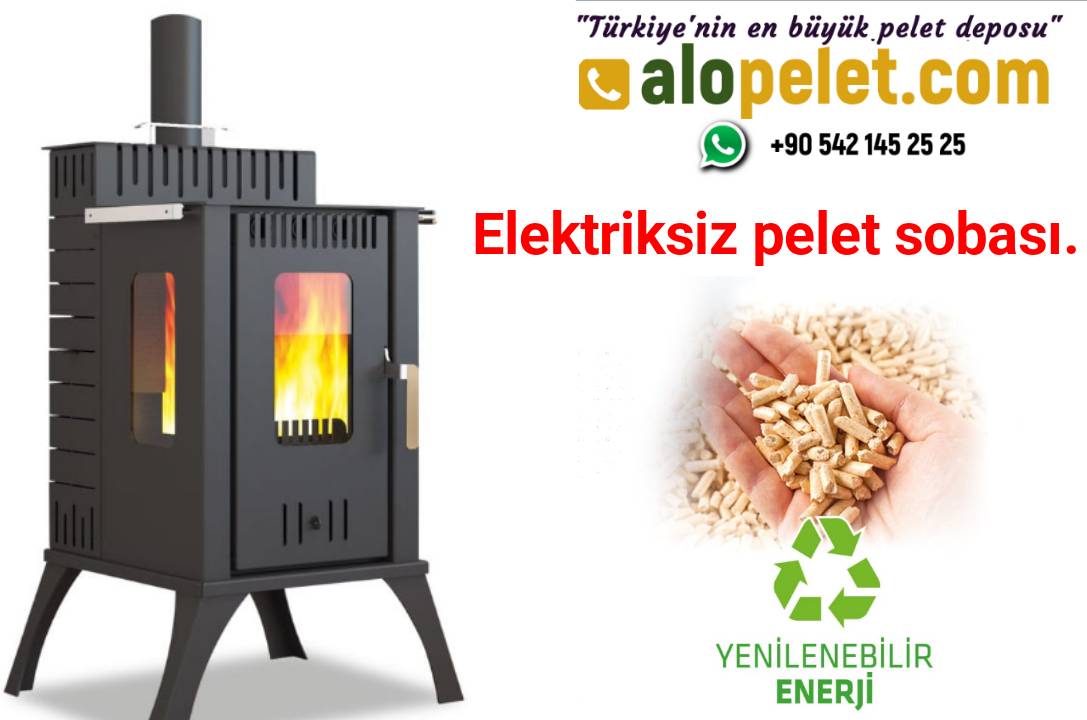 elektiriksiz pelet sobası 3 Camlı 